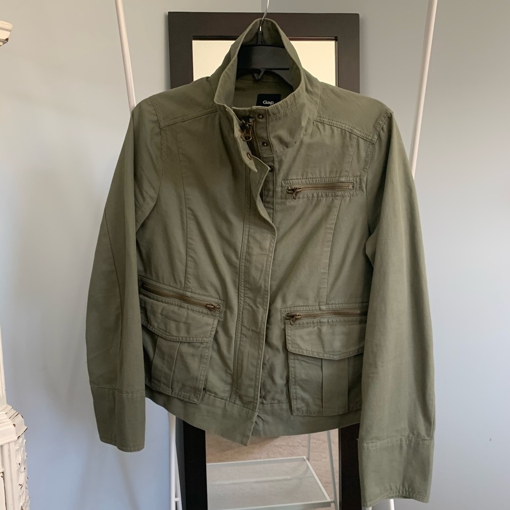 Gap army green bomber jacket